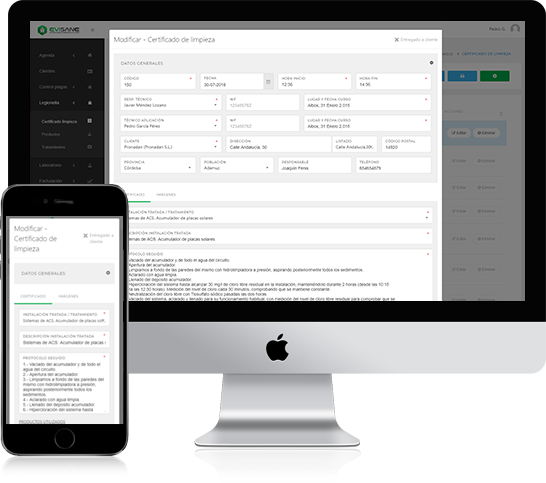Software para empresas de control de legionella y control de plagas