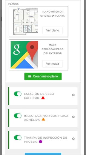 Planos y mapas en EviSane - Software para empresas de control de plagas y sanidad ambiental