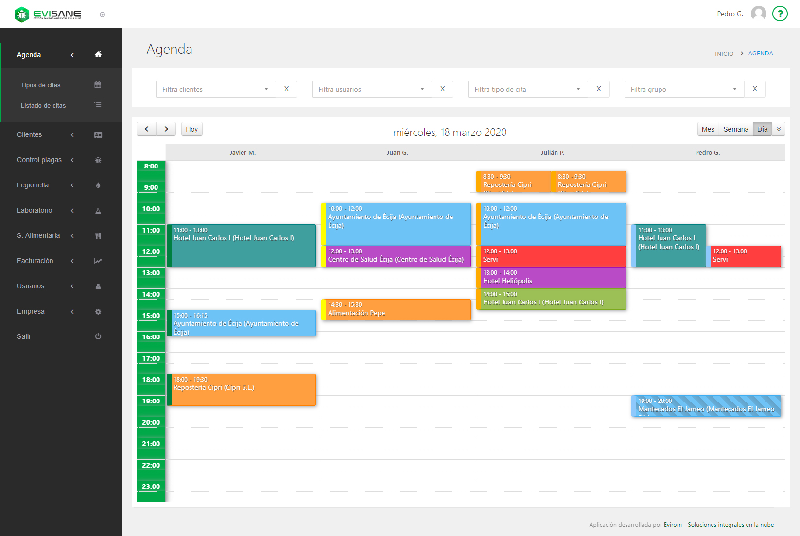 Fondo PC agenda - Software para empresas de control de plagas y sanidad ambiental