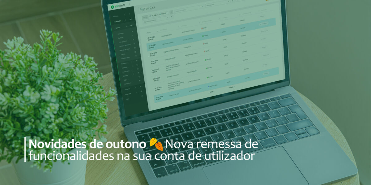 Imagem de um computador com o EviSane aberto no módulo de faturação. É visível o fluxo de caixa em numerário registado nesse dia.
