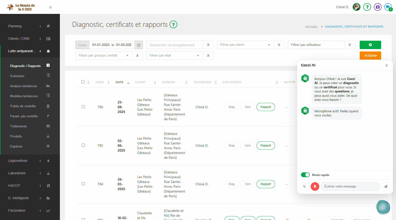 Cocci AI est le nouvel assistant d’intelligence artificielle 100 % intégré à EviSane. Créez des documents en les dictant à voix haute ou en écrivant à l’assistant.