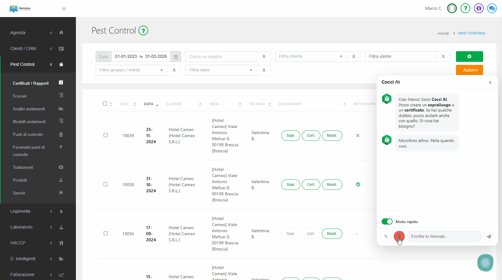 Cocci AI è il nuovo assistente di intelligenza artificiale integrato al 100% con EviSane. Crea documenti dettandoli a voce o scrivendo all’assistente.